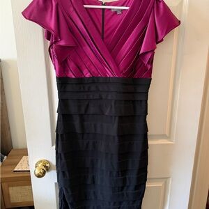 Roz & Ali Fuchsia and Black Midi Dress